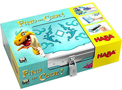 HABA 304840 - Find the code! Fantasieland, Rätselspiel mit Schatzkarten-Puzzle und Schatzkiste zum Wiederbefüllen, Spiel ab 5 Jahren