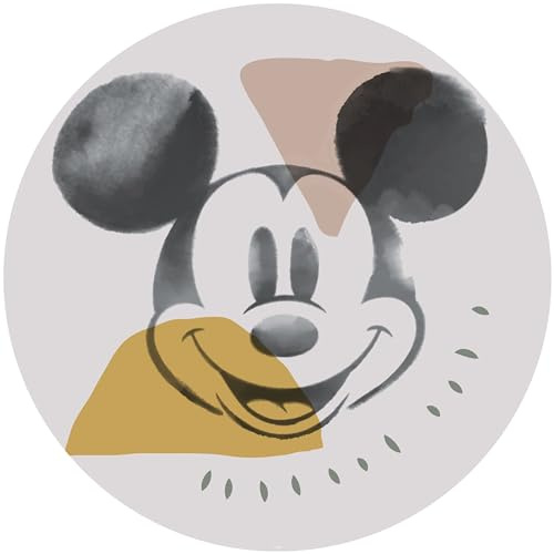 Komar Disney DOT runde und selbstklebende Vlies Fototapete von Disney - Mickey Abstract - Ø Durchmesser 125 cm - Wandsticker, Babyzimmer, Kinderzimmer, Wandtattoo - DD1-039