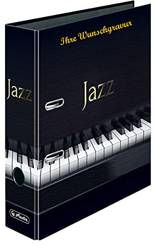 Herlitz Motivordner mit Namensgravur - DIN A4 - 80mm breit - Jazz