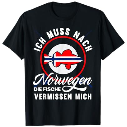 Norwegen Angeln Urlaub Norwegen Angeltour Lustiges Norwegen T-Shirt