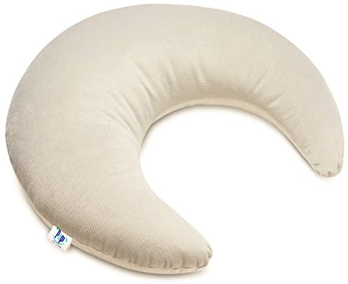 Pepi - Kuschelkissen Kinder - Handgenäht Kissen Kinderzimmer - Kinder Kissen Mond - Baby Kissen Deko - Mondikssen Beige