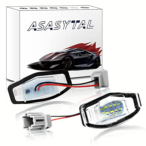 Asasytal LED Lumière de Plaque D'immatriculation, Lampes à Plaque D'arrière LED 6000K Xenon Blanc Compatible avec Honda 7/8/9th Gen Ci-vic Pi-lot Ody-ssey Acu-ra MDX RL TL TS RDX ILX, 2 Pièces
