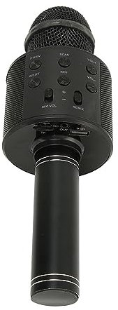 SUEH Micro karaoké Bluetooth sans Fil, Connexion Bidirectionnelle, Réduction du Bruit, Interface Riche, Microphone Bluetooth sans Fil pour Voiture pour Maison KTV (Noir)