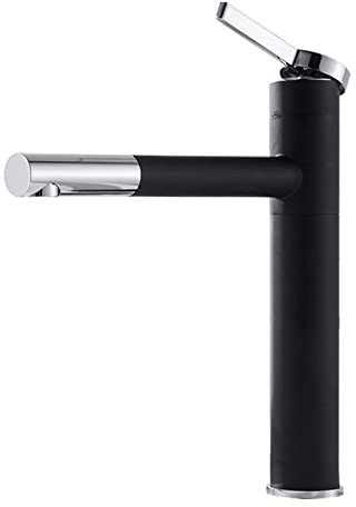 Kran Kran Mässing Svart Badrumsblandare Högt tvättställsblandare Handfat Hög Kran Gourmet Tvättställ Kranar Vattenkran Varm Kall, Svart Silver, En storlek