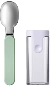 Mepal - Klapplöffel Ellipse - Wiederverwendbarer Löffel zum Mitnehmen - Klapplöffel für Joghurtbecher - Reisebesteck - Inklusive Aufbewahrungsetui - Edelstahl - Nordic sage