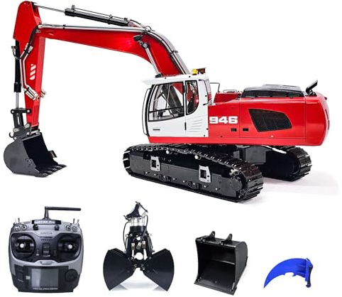 Toucan RC Hobby Metall Hydraulische Greifer für DIY 1/14 946 946-3 Spured Rad-Rc Bagger Modell (MTM-BA-946-ClamshellBucket-ARTR-RW)