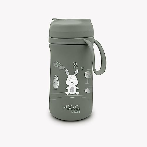 Nuvita 4441 |Bottiglia Termica con beccuccio in silicone e cannuccia 500 ml | Conserva Bevande Calde e Fredde | Contenitore Termico | Termos per Bambini | Contenitore Portatile | Sage Green