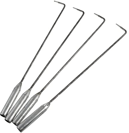 Amosfun 4 Stück Edelstahl Schürhaken Für Feuerstellen 45cm Lange Grill Und Kaminwerkzeuge Robust Und Multifunktional Für Innen Und Außeneinsätze