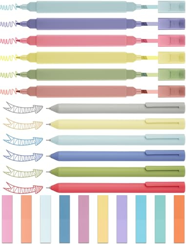 NiArt Aesthetic Bible Note-Taking Set, 6 Textmarker Pastell & Gelstifte, 200 Haftnotizen, Kein Durchbluten Bibel Marker, Perfekt für Schule, Journaling, Bibel Zubehör & Back to School