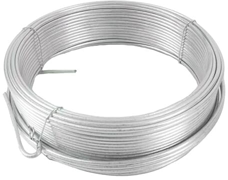 Bindedraht, Verzinkter Draht, 8 Gauge, silberner Massivdraht, 4 mm (0,157 Zoll) Dicke, biegsamer verzinkter Draht, für Garten-DIY-Blumenbefestigung, Befestigung von Zäunen, leicht zu schneiden (Size
