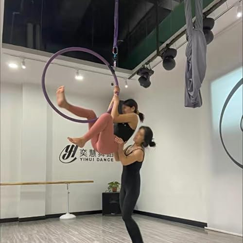 aro aéreo Aro Acrobático Colgante para Profesionales y Principiantes, Kit de Aro Aéreo con Cinta Antideslizante, Aro aéreo de acero inoxidable para entrenamiento de danza/ fitness/ gimnasia(25MM,Dia 3
