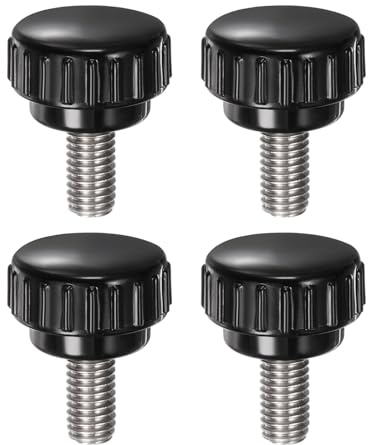 QUARKZMAN 4 stycken räfflade skruvar med gänga M8 x 16 mm x 25 mm rund huvudskruv rostfritt stål 304 runda handtagsbultar klämknappar 25 mm handknappar tumskruvar spännskruv för industri maskin
