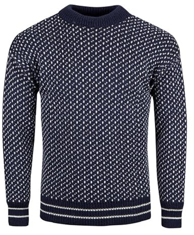 Nauticalia Nordic Crew Neck Sweater, Medium Navy/White