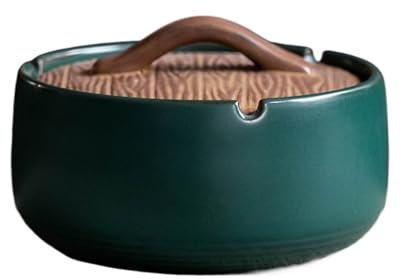 JINSHENGXINA Zhizhengshang Aschenbecher, Keramik-Aschenbecher Mit Abdeckung, Zuhause, Wohnzimmer, Teetisch, Chinesisches Büro, Großer Aschenbecher(D)