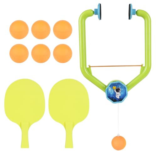ODIWEN Tennis de Table pour Enfants Intérieur Ping Pong Suspendu, Tennis de Table d'intérieur à Suspendre, Entraîneur de Tennis de Table Suspendu pour Enfant Adulte, avec 2 Raquettes et 6 balles