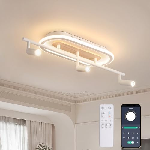 YUEEU Deckenstrahler LED Deckenlampe 360° Wohnzimmerlampe Deckenleuchte Küchenlampe Modern Esszimmerlampe 3 Flammig Deckenleuchten Strahler Deckenspot für Küche Schlafzimmer 32W+12W