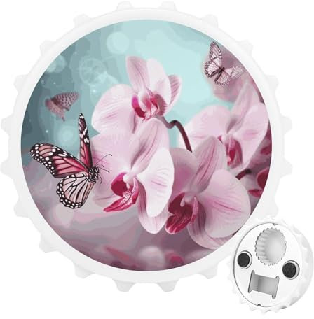 Orchid Flower Butterfly Magnetic Bottle Opener Beer Bottle Opener Beer Opener Bottle Openers Bottle Cap Opener Bottle Opener Magnet Funny Bottle Opener Cool Bottle Opener