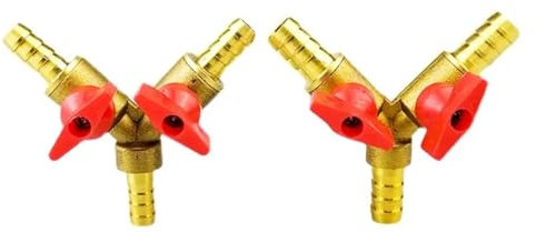 1PCS 6 8 10 12mm Hose Barb Y Type Three 3 Way Brass Shut Off Ball Valve Pipe Fitting Connector Adapter for Fuel Gas Water Oil Air(8mm)