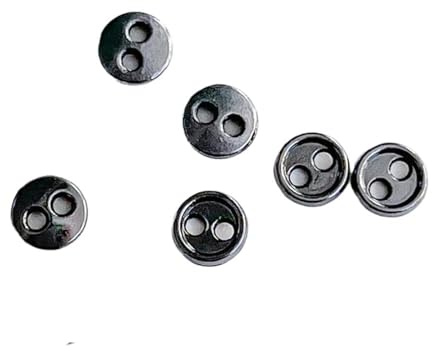 3–8mm bronzefarbene Zweiloch-Metallknöpfe, Grau Schwarz, 4mm-10Stk