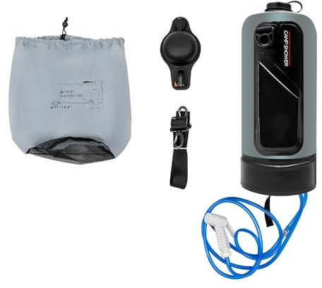 SUONTY Tragbare Druck Camping Dusche, Campingdusche Gartendusche Mit Pumpe Outdoor 12L Shower Wassersack für Wandern Garten Reisen Strand Haustier Autowaschen