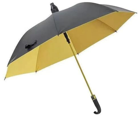 Chesoon Stick paraply med vattentätt skydd 140 cm automatisk öppning dubbla ribbor tyg böjt krok handtag 4 färger, gUL