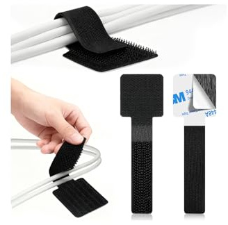 30 Stück Kabelmanagement Schreibtisch, Klettverschluss Kabelhalter Selbstklebend, Kabel Organizer Klettband Kabelbinder aus Nylon, Ladekabel Halterung Kabelclips Kabelbefestigung für TV Lichterkette