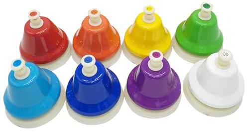 8 Stück Handglocken Set 34x17x8.7 Cm | Tischglocken Set 8 | tönig Aus Robustem ABS Material Für Kinder Musikalische Früherziehung Kognitive Entwicklung Sprachförderung Für Weihnachten G