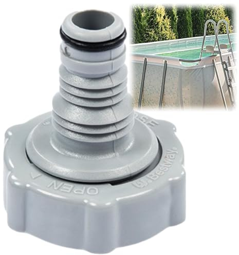 P6H1419 Pool Hose Drain Valve,Plastic Pool Drain Adapter,Pool Hose Connector Replacement,Durable Pool Drain Accessories,Drain Fitting Connects for Draining,Leak-Proof Drain Valve Adapter for Pool