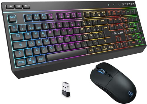 The G-Lab Combo Tungsten EX - Pack Teclado y Ratón Inalámbrico QWERTY ES