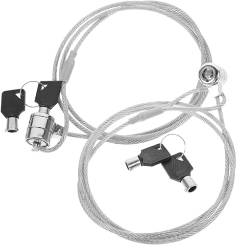 Didiseaon 2 Juegos Candado Portátil para Ordenador con Cable de Seguridad Flexible Giratorio Resistente Cortes para Protección Exteriores de Unidades