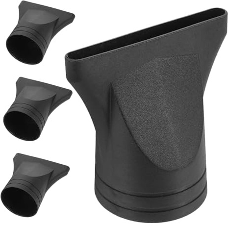 Ugello Concentratore Stretto per Asciugacapelli Nero, 4 Pezzi | Plastica, Installazione Semplice e Precisione, Adatto a Ugello da 4-4, 8cm, Ricambio Versatile per Uso Quotidiano