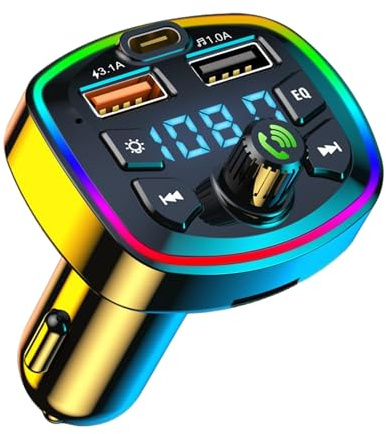 Opdestn UKW-Sender für das Automobil - Transmitter Mit Digitaler Anzeige,Adapter Mit 2-Facher Schnellladung Und Drahtloser Radio Musik - Zur Verwendung Mit Handy PC Auto Radio Musik Reisen