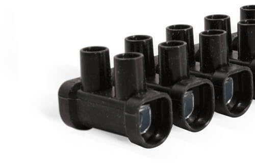 Regleta De Conexión 16 Mm Negro – Clema Para Cable Eléctrico – Conexión Segura – Uso Doméstico Y Profesional – Instalaciones De Baja Tensión