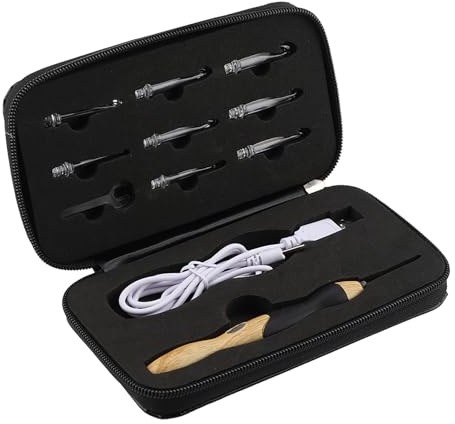 Beleuchtetes Häkelnadel-Set, 9-in-1-USB-wiederaufladbares, beleuchtetes, ergonomisches Häkelnadel-Set mit Etui, beleuchtetes Stricknadel-Set