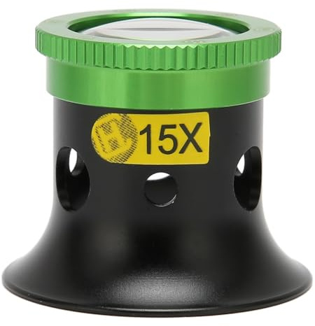 Chiffonade 5X/10X/15X/20X Jewelers Loupe Magnification Portable Glass Eye Loupe for Watchmaker Gems Inspection(15X)