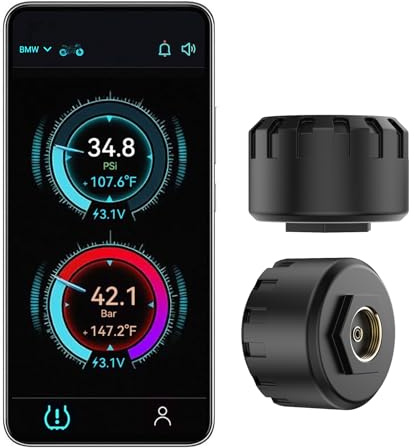 Spedal Reifendruckkontrollsystem TPMS für Motorrad – Bluetooth Reifendrucksens mit App: Druck & Temperatur präzise, Wasserdicht, Echtzeit-Alarm, für iOS & Android (2)