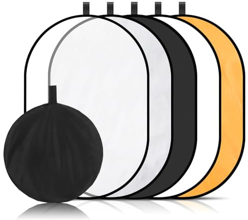jojofuny Panneau Réflecteur Photo Pliable 60x90 Cm en Nylon Portable Multifonction pour Studio et Extérieur Contrôle Lumière Diffuseur Voyage