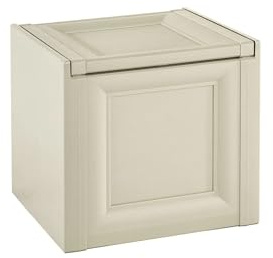 MA MAISON Baule Contenitore in Plastica 47 x 40 x 42 cm – Cassapanca Compatta Salvaspazio per Balcone, Terrazzo e Ambienti Esterni Coperti (Angora)