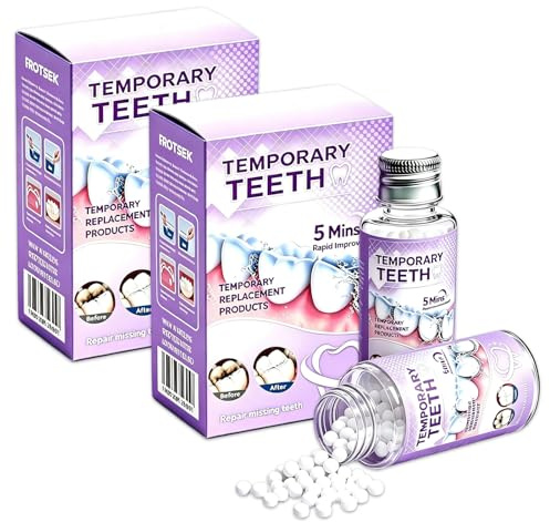 2 Sets Zahnfüllungs Reparatursets Zahnreparaturset, Komfortabel und Natürlich Passend, für tägliche Zahnmodifikation und Schönheitsverbesserung, mit 4 Flaschen (20ml) Zahnzement