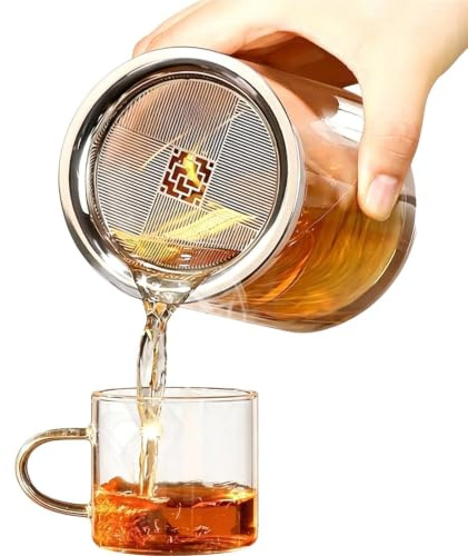 Glastekanna Med Infuser Dubbelväggig Skållningssäker Bryggkanna | Tekanna För Löste Bryggning För Kvinnor Vuxna Pensionärer Lägenhet Camping Kontor Studierum Pausrum Studentbostad Husbil