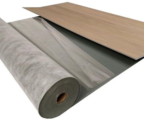 Vinyl Unterlage uficell Vinosound FIX - Stärke: 1,5 mm - 400 kPa Druckfestigkeit - die perfekte Unterlage für RIGID, LVT Klick Vinyl und Designboden - Obseitig leicht haftend (10 m²)
