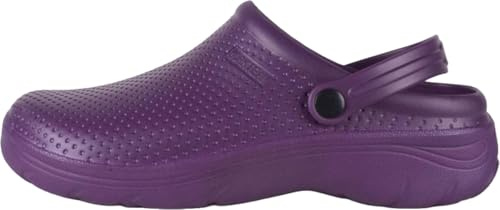 WORKTEAM Zueco Ultraligero de EVA Anatómico y Ergonómico con Cámara Ortopédica, Resistente a los Tropiezos y con Sujeción en Talón, Plantilla Incluida Unisex Morado 44/45 EU