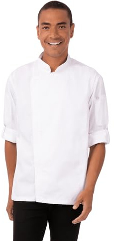 Chef Works Hartford kockjacka för män, Vitt, 3XL