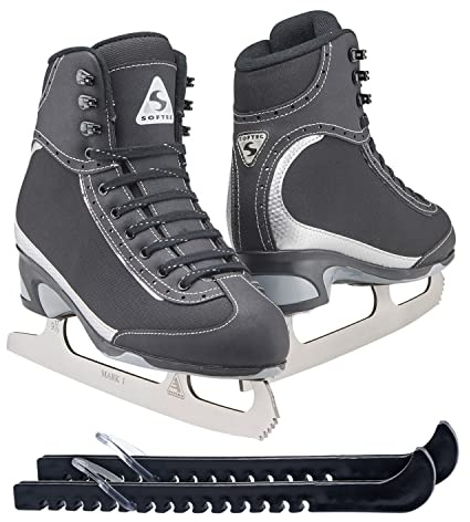 Jackson Ultima Softec Vista ST3201 Figure Ice Skates for Girls/Color: Black, Size: Youth 1 Bundle with Skate Guards