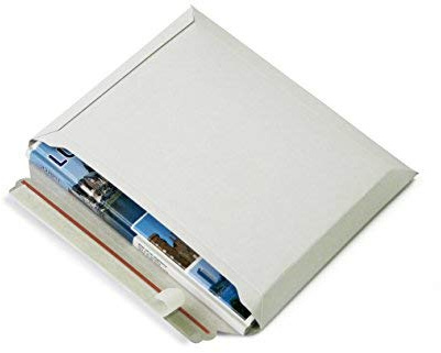 Versandtaschen weiß Vollpappe (Querbefüllung) Karton DIN A5+ -175x250mm bis 50 mm Füllhöhe (Artikel: PS.161) (50)