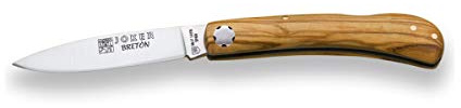 Joker Handgemachtes Taschenmesser Bretonisch NO42, mit Olivenholzgriff, Klinge MOVA 7,5 cm, Angelgerät, Jagd, Camping und Wandern