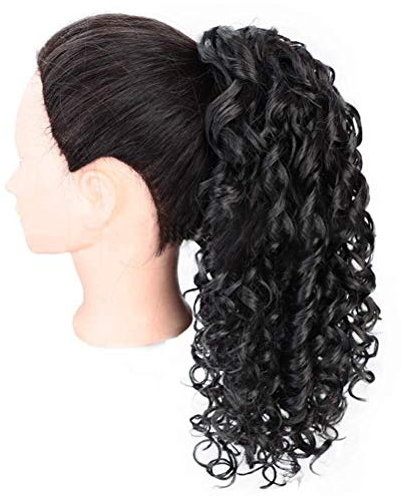 Yuanqu Curly Ponytail Extension Drawstring Pferdeschwänze für Schwarze Frauen Synthetischer Curly Drawstring Pferdeschwanz für Frauen