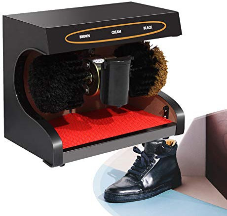 ZhiLianZhao Automatique Cireuse à Chaussures Outil, Polisseuse à Chaussures électrique, Dépoussiérage Automatique par Induction, pour Hall D'entrée de L'hôtel,Noir