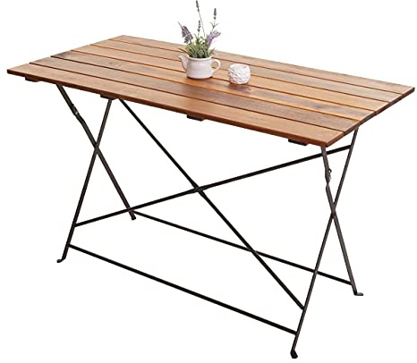 Mendler Biergartentisch HWC-J40 120x60cm Akazie - braun | Klapptisch, Gartentisch, Gastronomie-Qualität, MVG-Zertifiziert