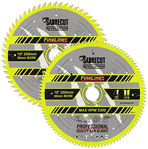 SabreCut 2pcs SCCSW250K1 250mm x 60T/100T x 30mm Bore Circular Saw Blades | German-sourced carbide tips provide precise cutting, reduced breakage and long service life